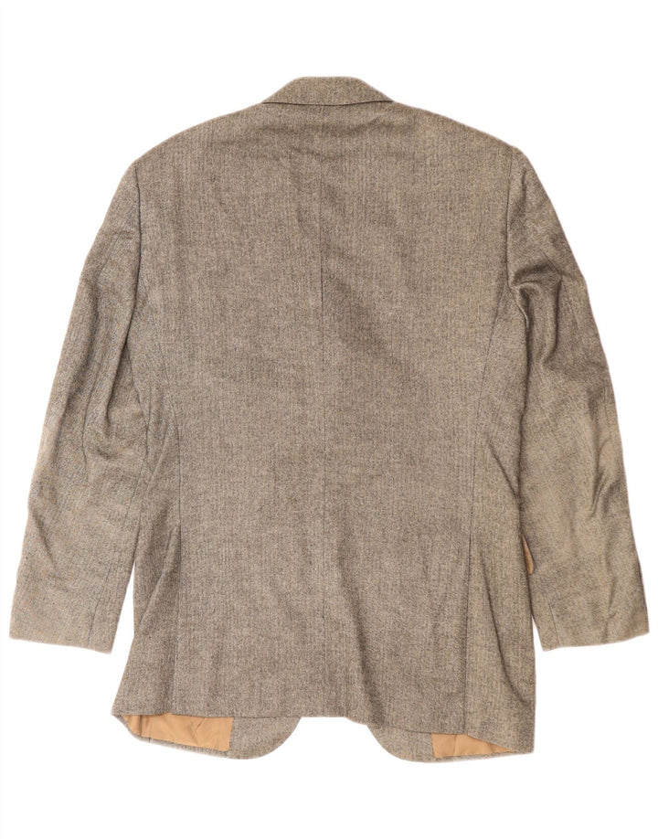 Giacca blazer da uomo a 3 bottoni Hugo Boss EU 46 piccola seta verde a spina di pesce
