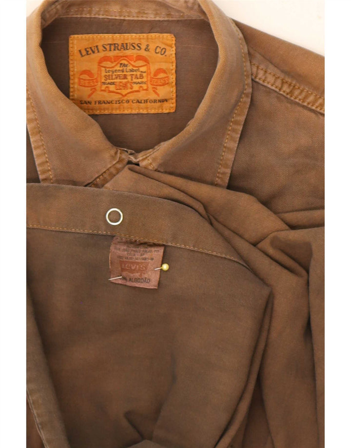 Camicia di jeans da uomo Levi's in cotone marrone medio