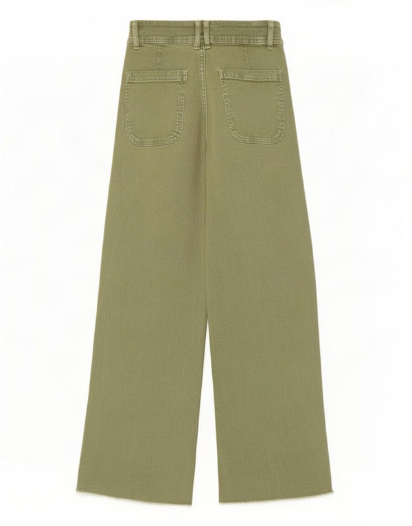 Jeans Zara per ragazze a vita alta e gamba larga 11-12 anni W24 L27 cotone verde