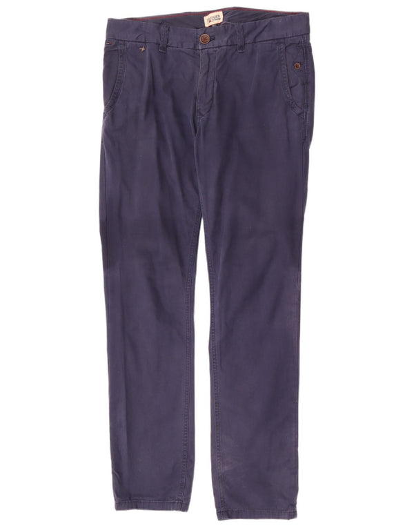 Pantaloni chino slim da uomo Tommy Hilfiger W32 L32 cotone blu navy