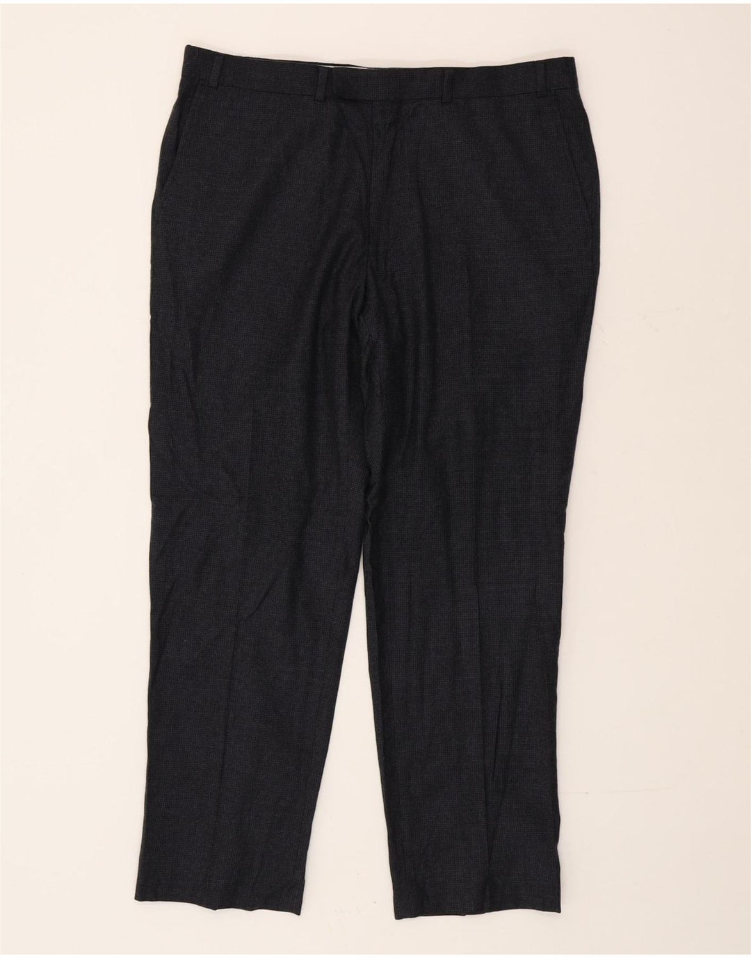 Pantaloni da abito su misura da uomo Marks & Spencer W36 L29 pied de poule grigi