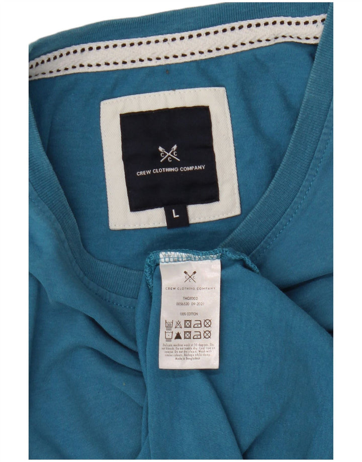 Crew Clothing T-shirt da uomo Top grande in cotone blu
