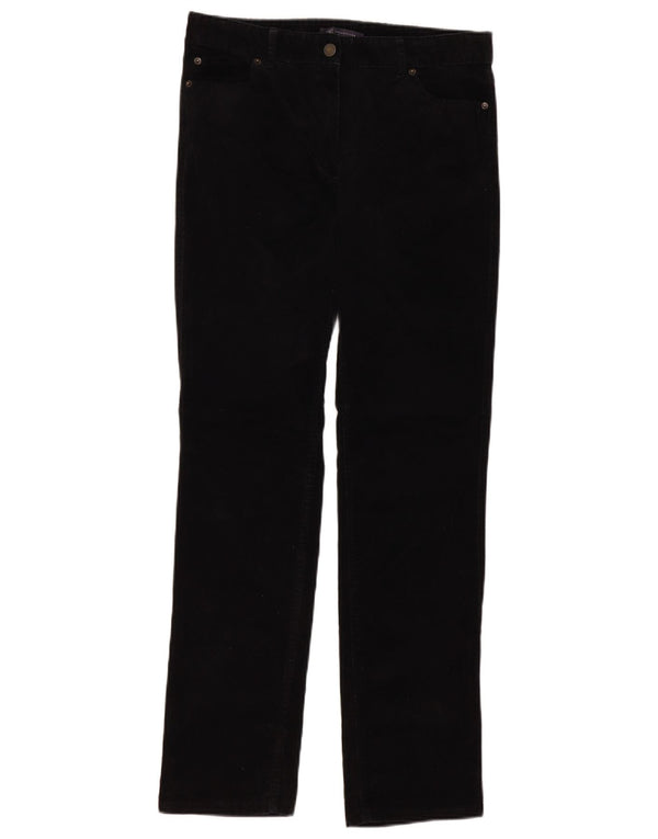 Pantaloni di velluto a coste a vita alta da donna Marks & Spencer UK 12 Medium W32 L30 Bl