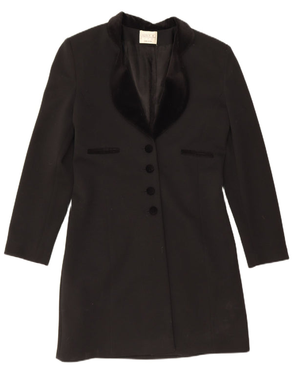 Caracciolo Womens 4 Button 2 Piece Set IT 44 Medium Black Polyester