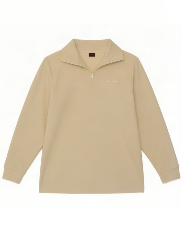 Maglione in pile da donna con zip e collo Invicta UK 12 medio poliestere bianco sporco