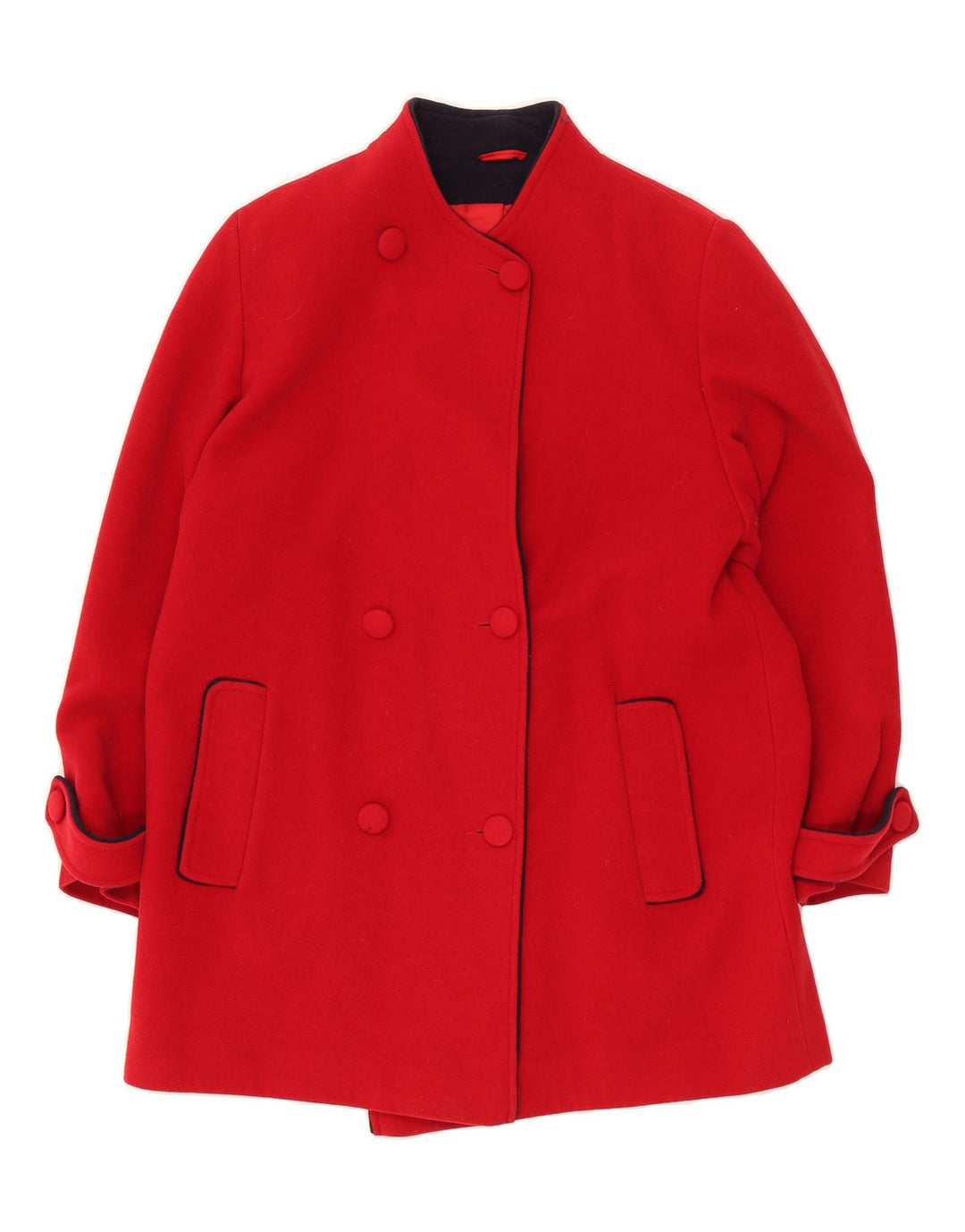 VINTAGE Womens Double Breasted Coat UK 12 Medium Red Wool Vintage Vintage and Second-Hand Vintage from Messina Hembry 