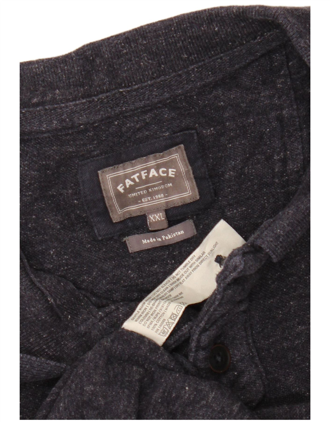 Polo da uomo FAT FACE 2XL cotone screziato blu navy
