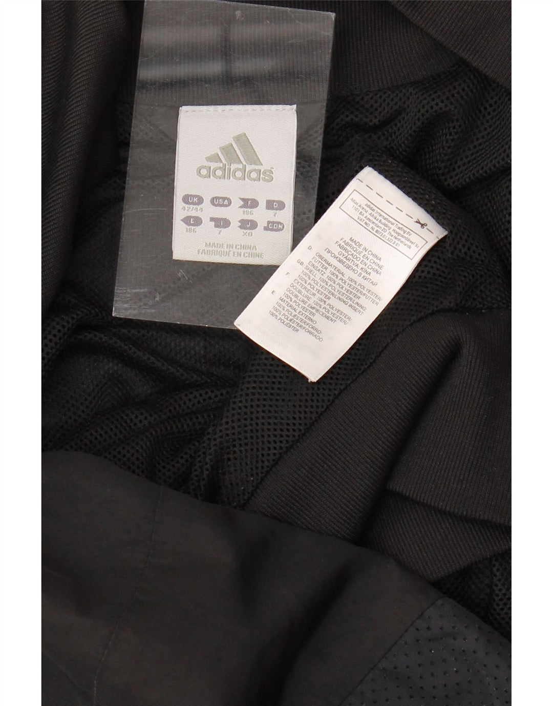 Giacca da tuta da uomo ADIDAS UK 42/44 grande poliestere nero