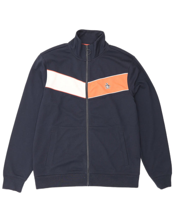 Giacca da ginnastica da uomo Penguin, media, blu navy, color block sportivo
