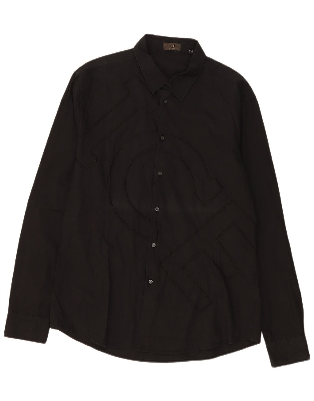 Camicia grafica da uomo Iceberg 4XL cotone nero