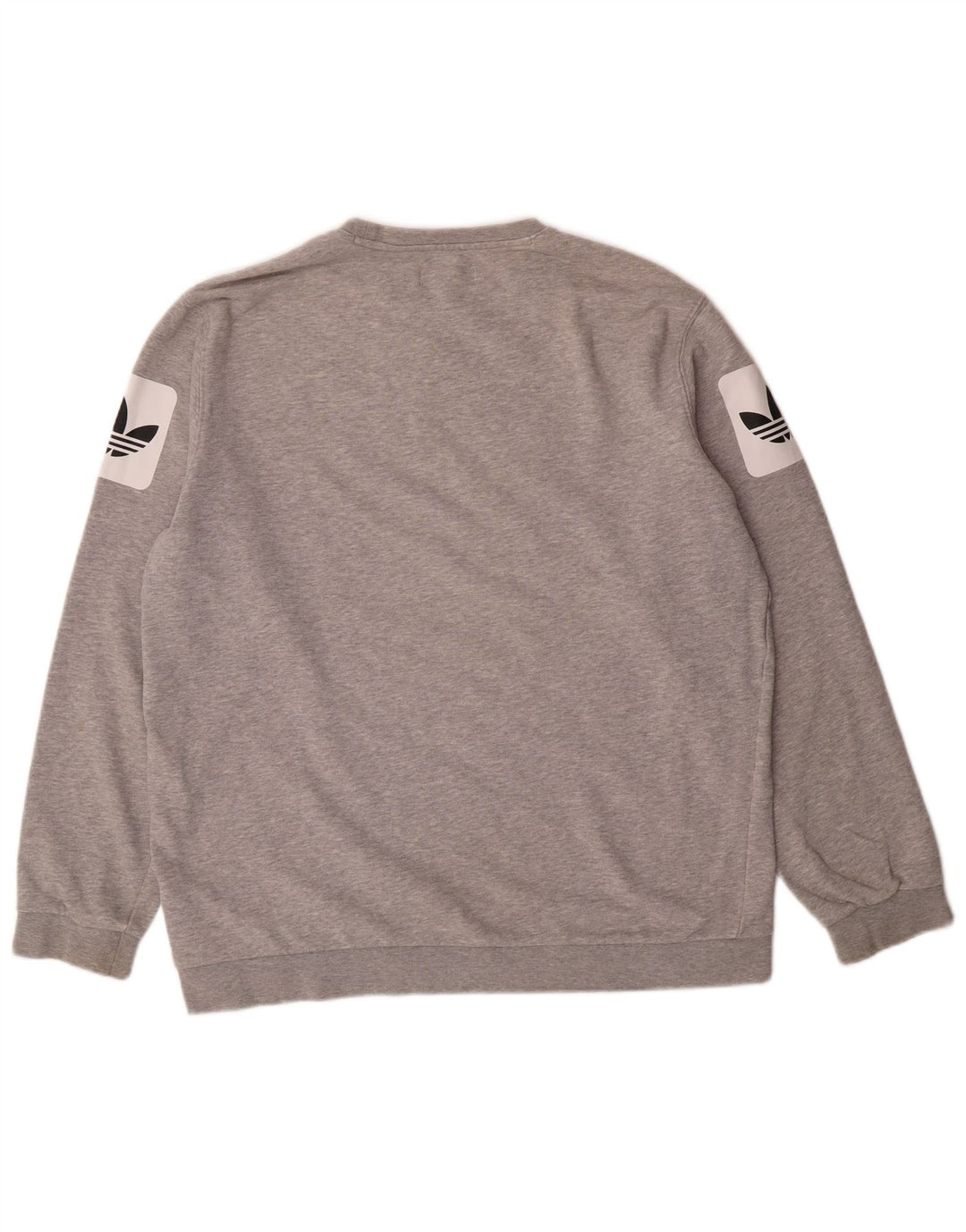 Felpa grafica da uomo ADIDAS, maglione grande, cotone grigio