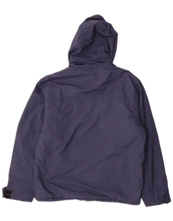 Giacca a vento con cappuccio da uomo Asics UK 38 media blu navy in poliammide