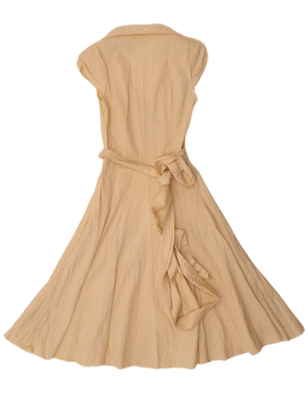 Abito a trapezio da donna Zara UK 12 cotone giallo medio