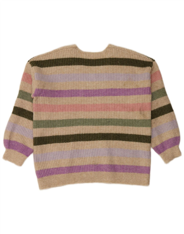 Maglione maglione con scollo a V da donna Marks & Spencer UK 16 grande multicolore