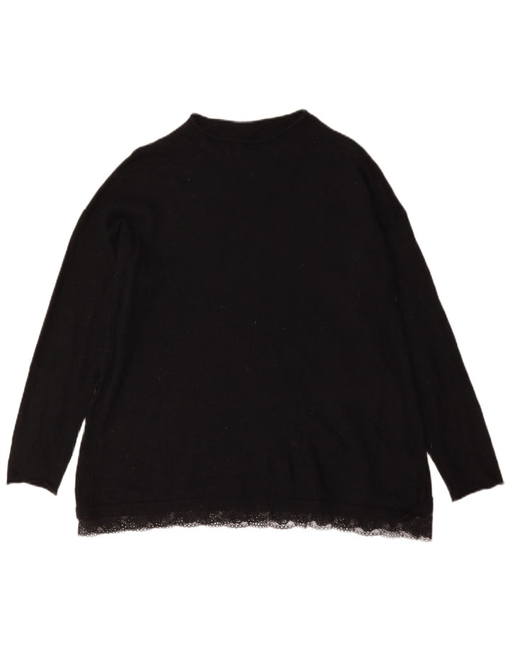 Maglione maglione a collo alto da donna Marks & Spencer UK 14 grande nero
