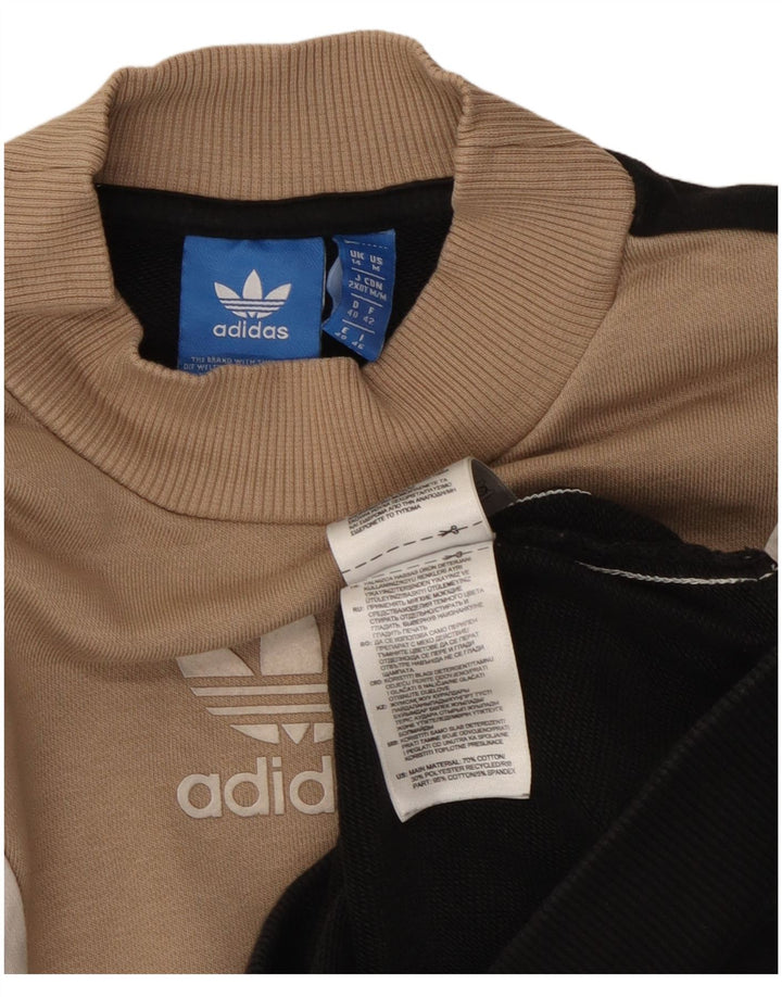 Felpa da donna Adidas Jumper UK 14 Medium Black Colourblock in cotone