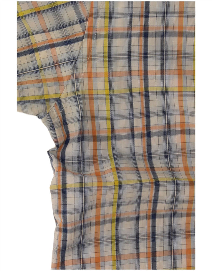 Camicia a maniche corte da uomo Pierre Cardin taglia 41 grande quadretto multicolore