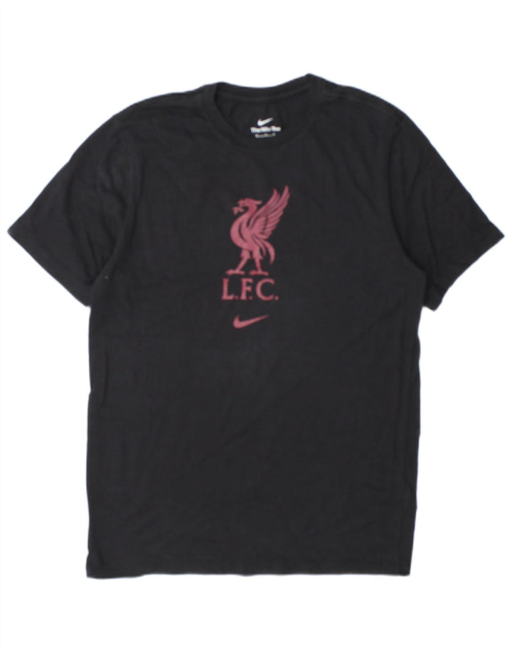T-shirt grafica da uomo Nike Liverpool, top in cotone nero medio