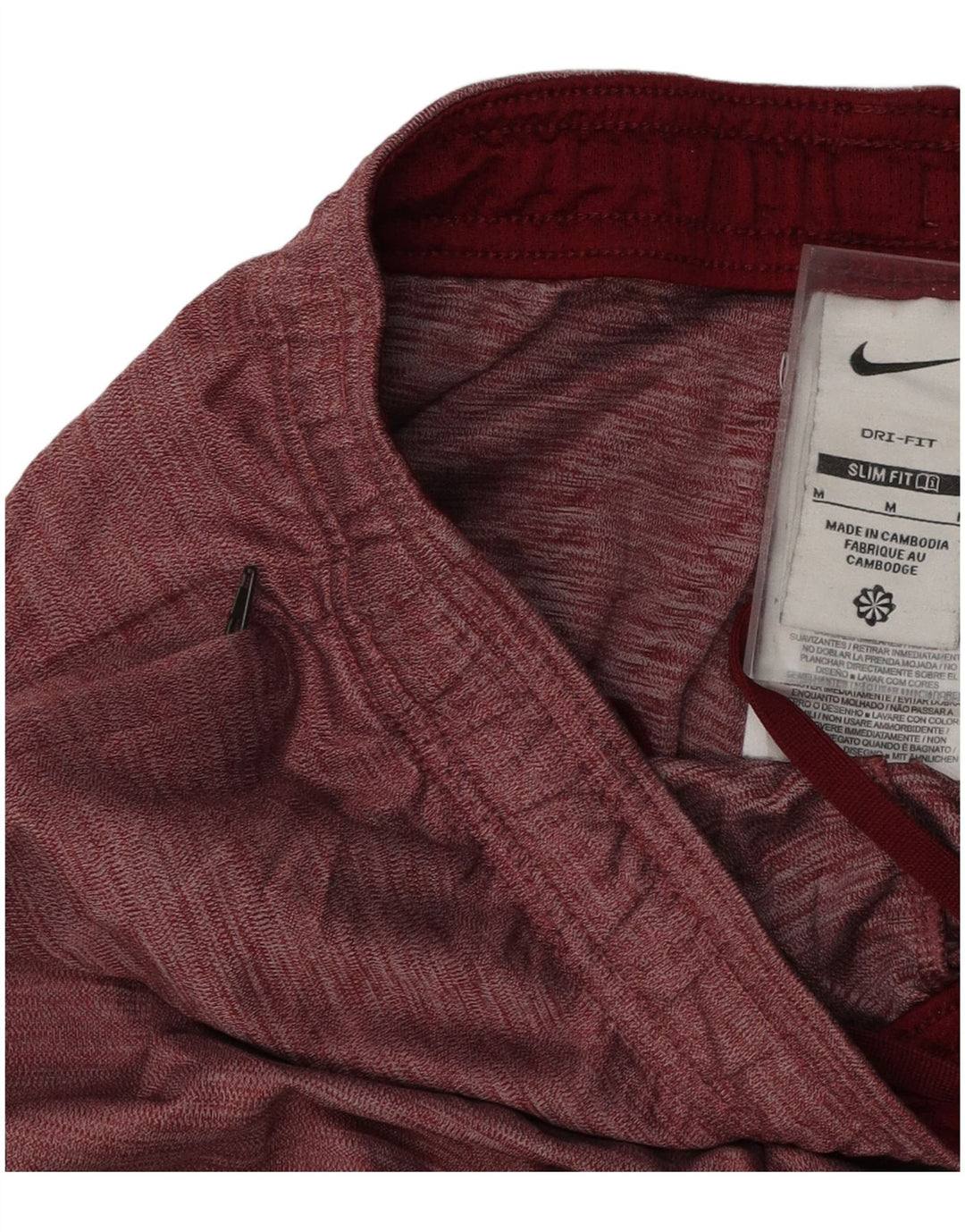 Pantaloncini sportivi NIKE Dri Fit Slim Fit da uomo, colore bordeaux medio