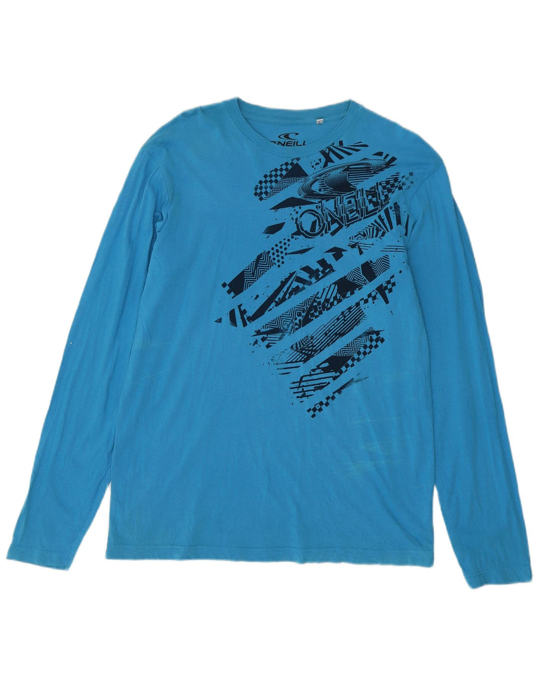 Top grafico da uomo O'Neill a maniche lunghe in cotone blu medio