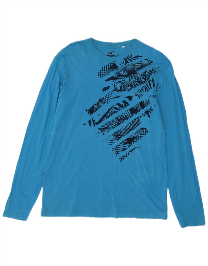 Top grafico da uomo O'Neill a maniche lunghe in cotone blu medio