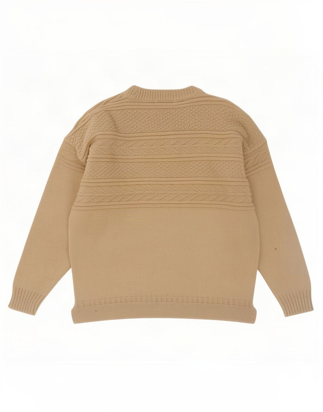 Maglione vintage da uomo con scollo a barca XL in lana bianca
