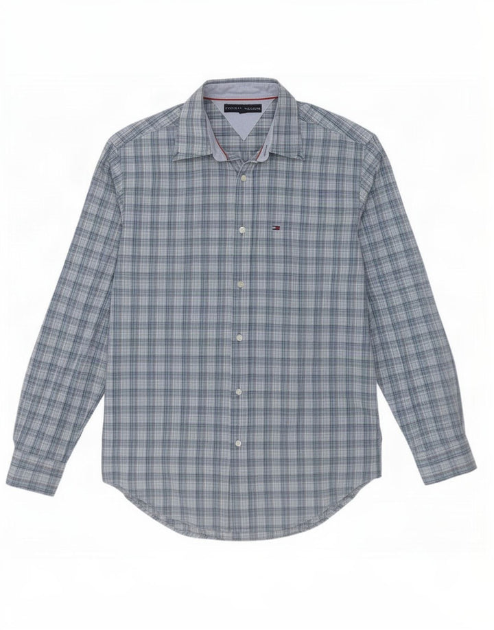 Camicia da uomo Tommy Hilfiger piccola scozzese blu