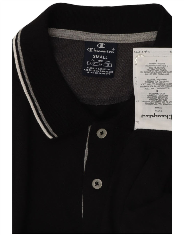 Polo da uomo CHAMPION piccola in cotone nero