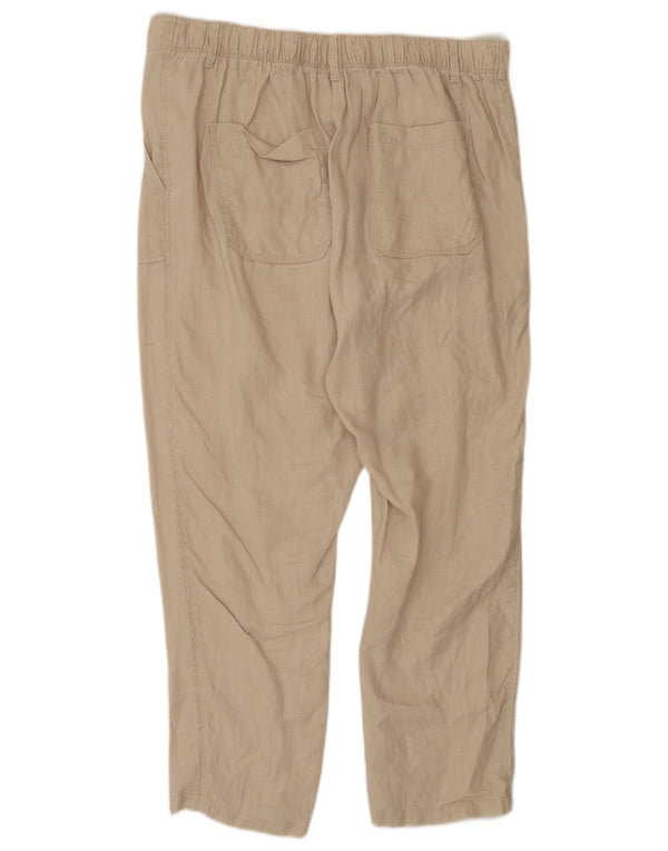 Pantaloni affusolati da donna Marks & Spencer UK 12 Medio W30 L27 Lino beige
