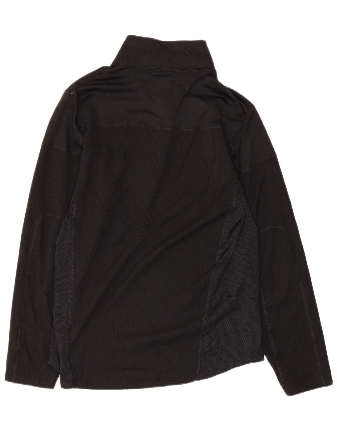EDDIE BAUER Top da tuta pullover con zip e collo da donna UK 10 piccolo nero