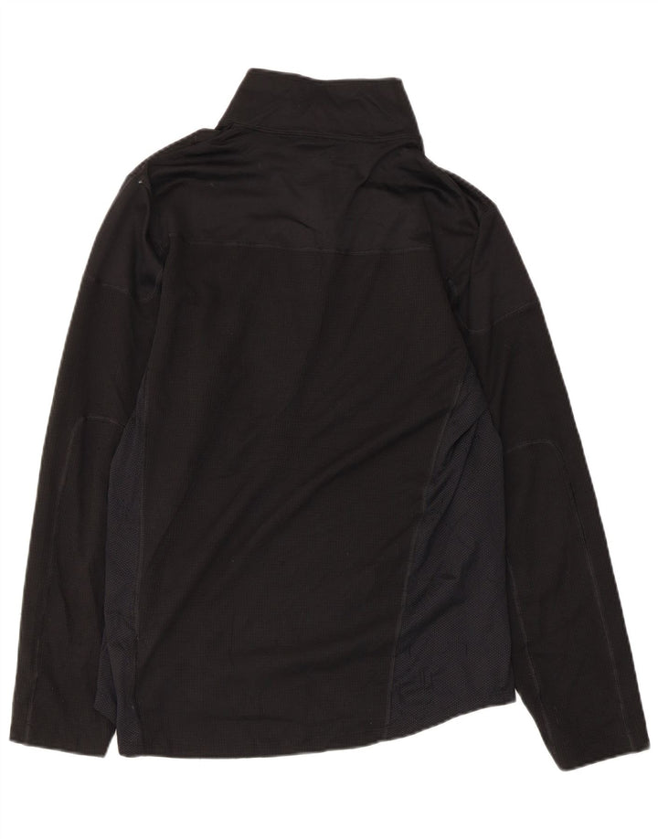 EDDIE BAUER Top da tuta pullover con zip e collo da donna UK 10 piccolo nero