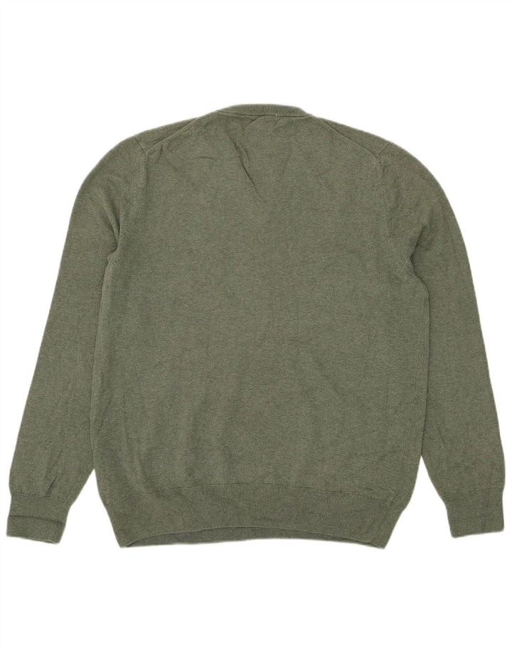 Maglione da uomo con scollo a V Marks & Spencer grande in cotone verde
