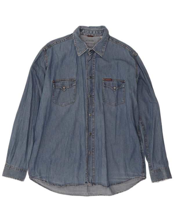 Camicia in denim da uomo Carrera 2XL cotone blu
