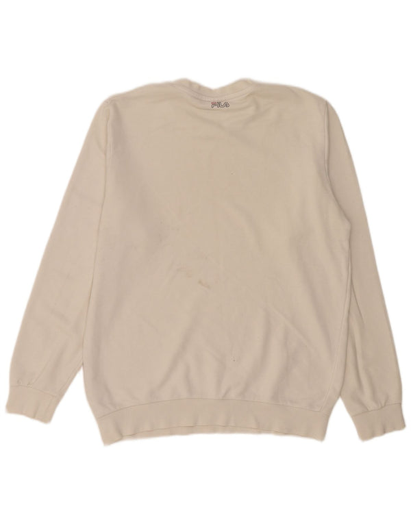 Fila Felpa grafica da uomo Maglione grande cotone bianco