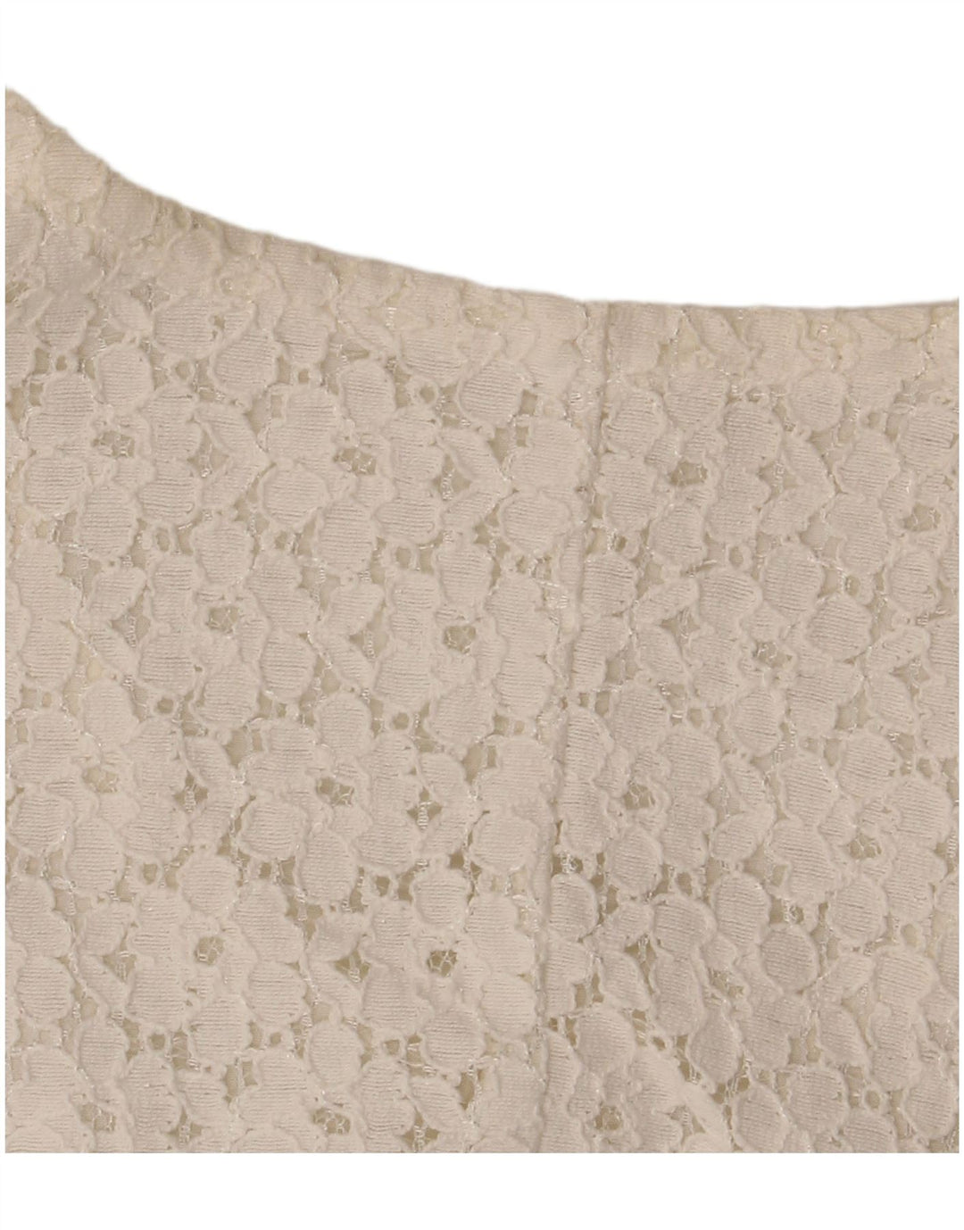 Camicetta da donna a maniche corte corta VINTAGE IT 46 Grande motivo floreale bianco sporco