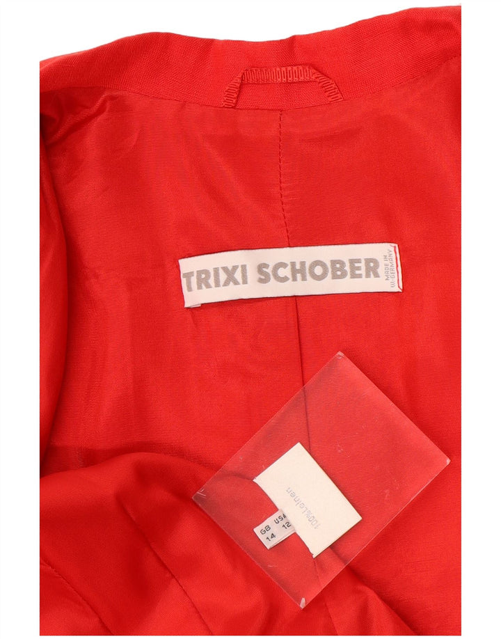 TRIXI SCHOBER Womens Longline Blazer Jacket UK 14 Large  Red