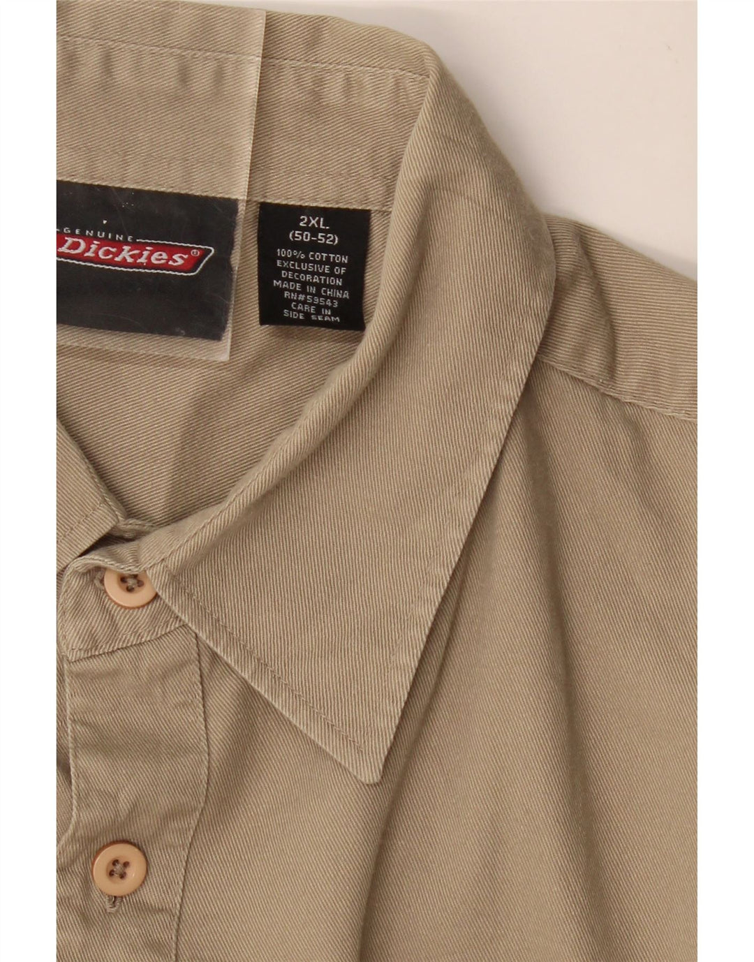 DICKIES Camicia a maniche corte da uomo 2XL Cotone color block beige
