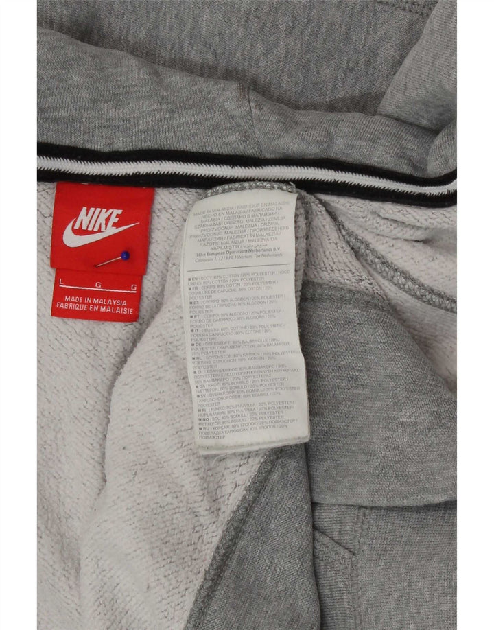 Felpa con cappuccio e zip Nike da uomo, grande, in cotone grigio