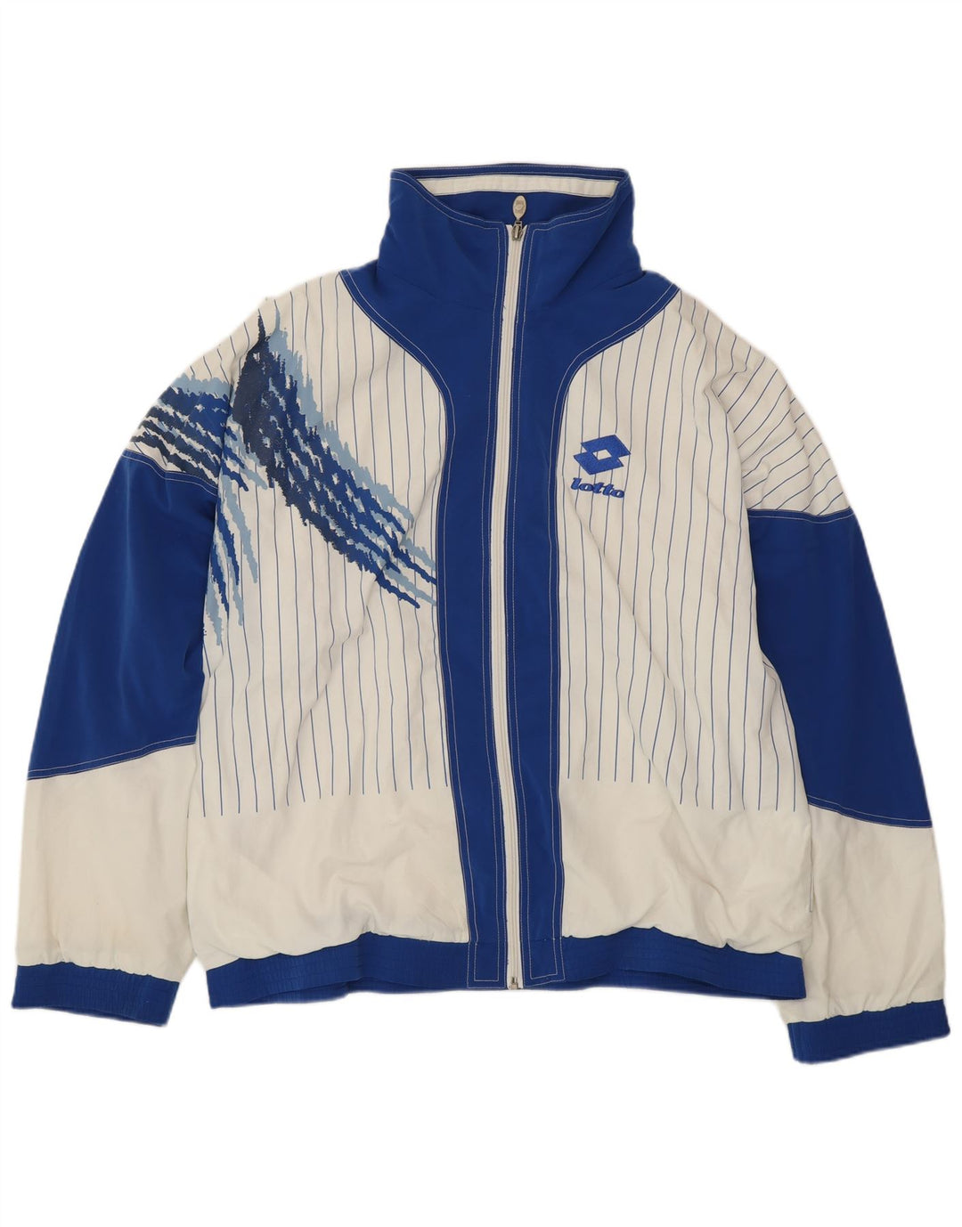 Giacca da ginnastica grafica da uomo LOTTO UK 42/44 XL White Colourblock