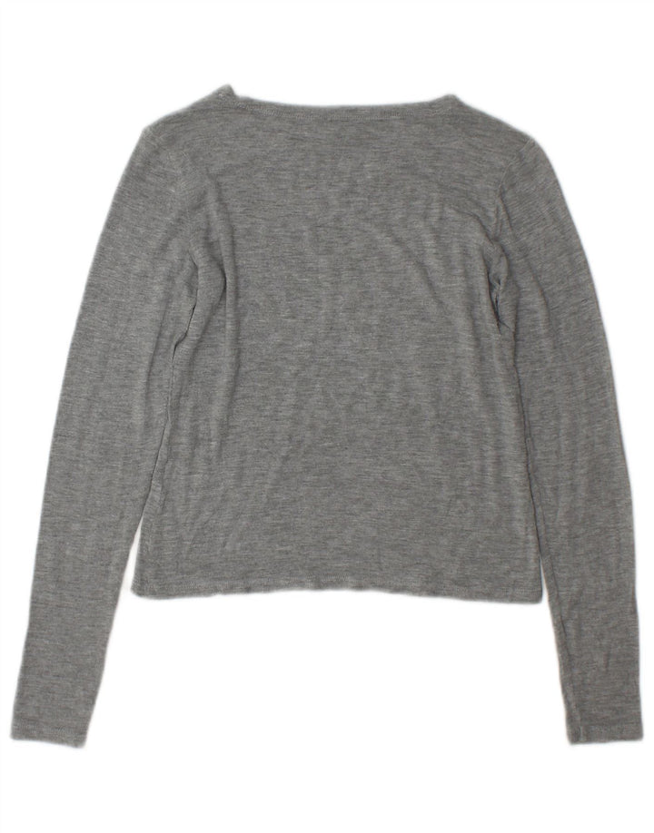 Top corto da donna Zara a maniche lunghe UK 10 piccolo grigio screziato