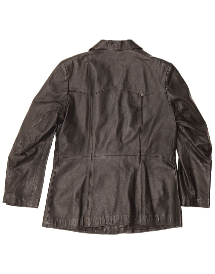 Giacca in pelle da donna vintage EU 42 grande in pelle nera