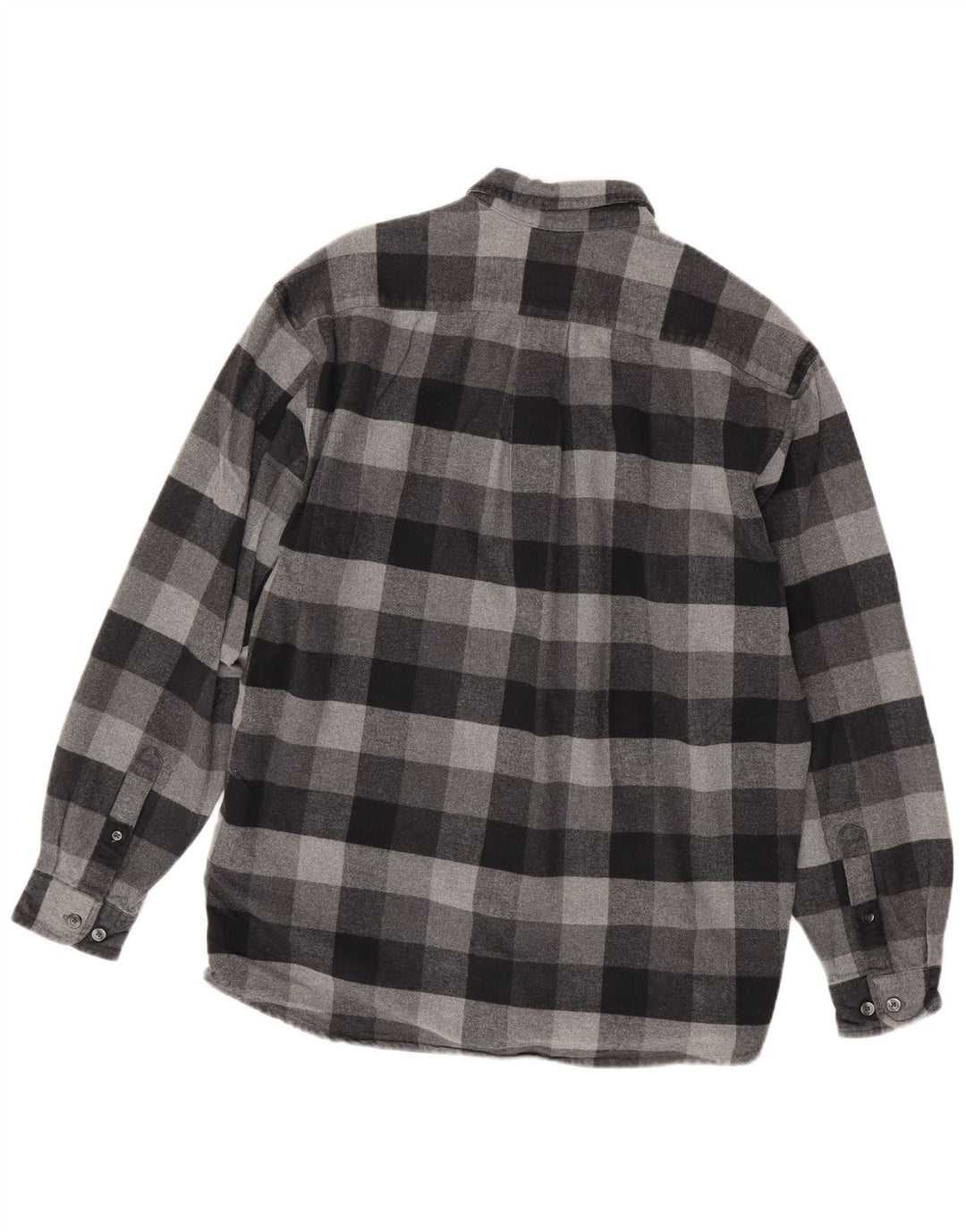 Camicia da uomo in flanella di Eddie Bauer in cotone a quadretti grigio medio