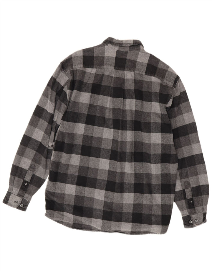 Camicia da uomo in flanella di Eddie Bauer in cotone a quadretti grigio medio