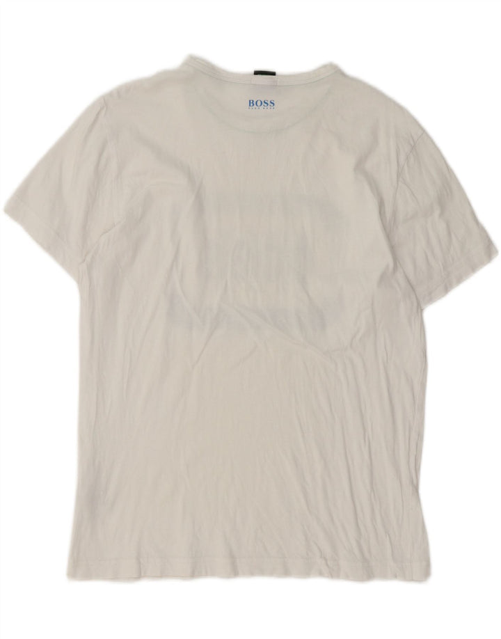 T-shirt grafica da uomo con vestibilità regolare Hugo Boss, cotone bianco medio