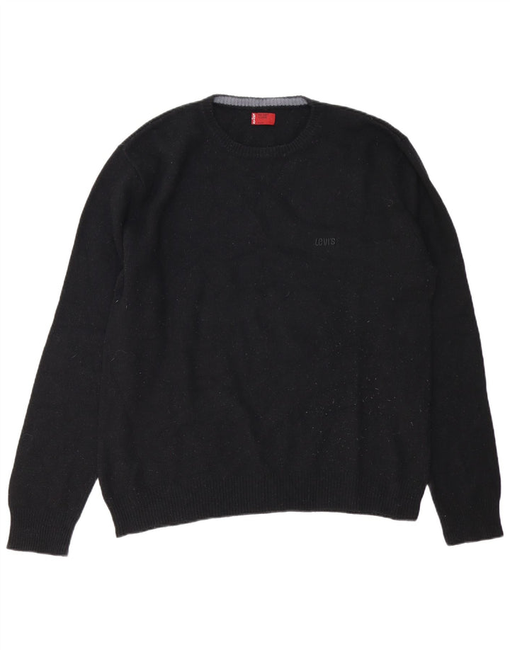 Maglione maglione girocollo da uomo Levi's XL in lana nera