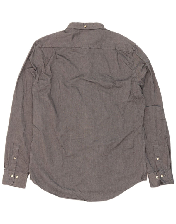 Gant Camicia Slim da Uomo Taglia 43/44 17 1/2 XL Cotone Grigio