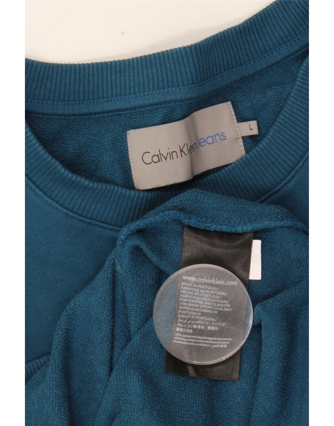 CALVIN KLEIN JEANS Felpa grafica da uomo Maglione grande cotone blu