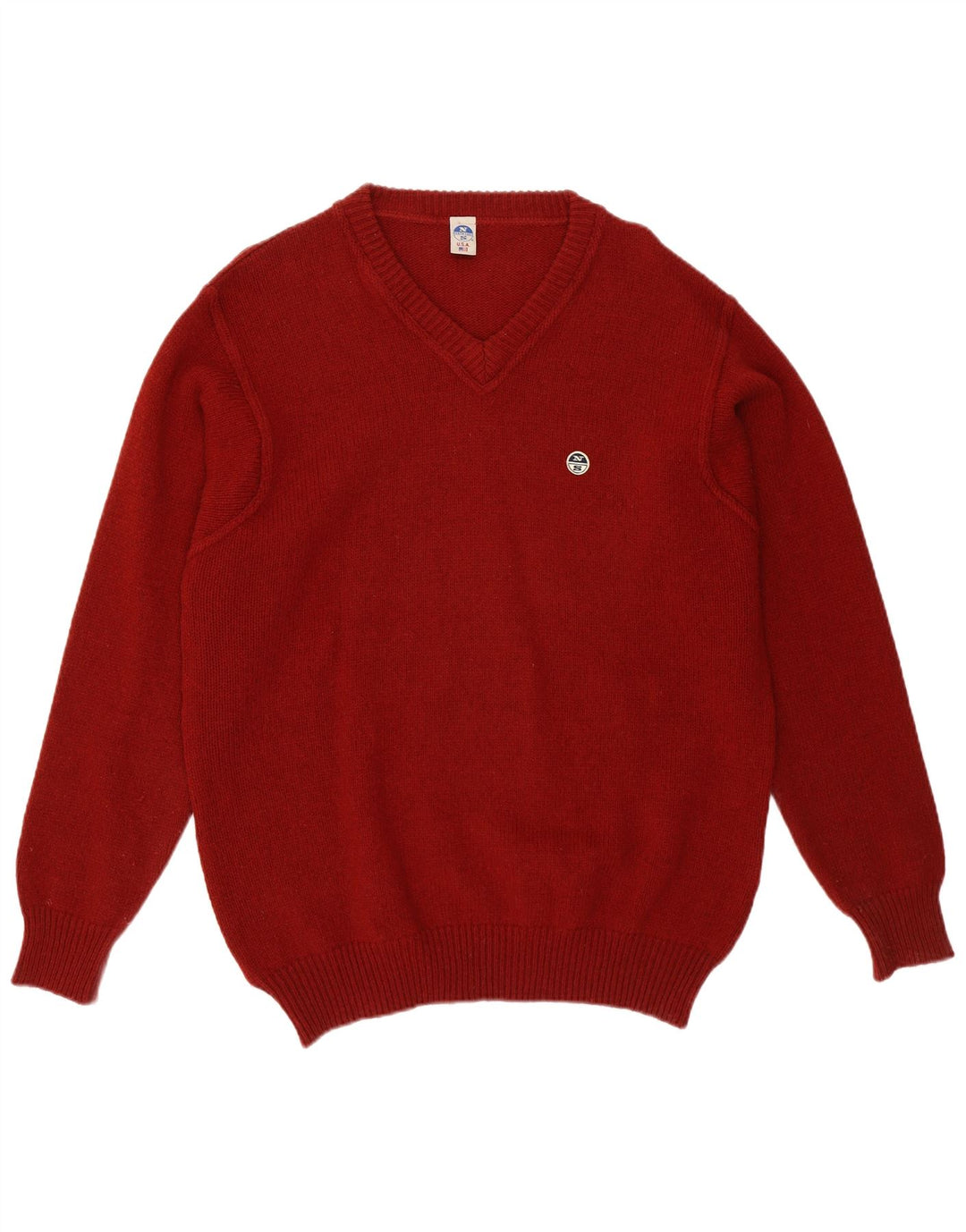 NORTH SAILS Maglione da uomo con scollo a V XL in lana bordeaux