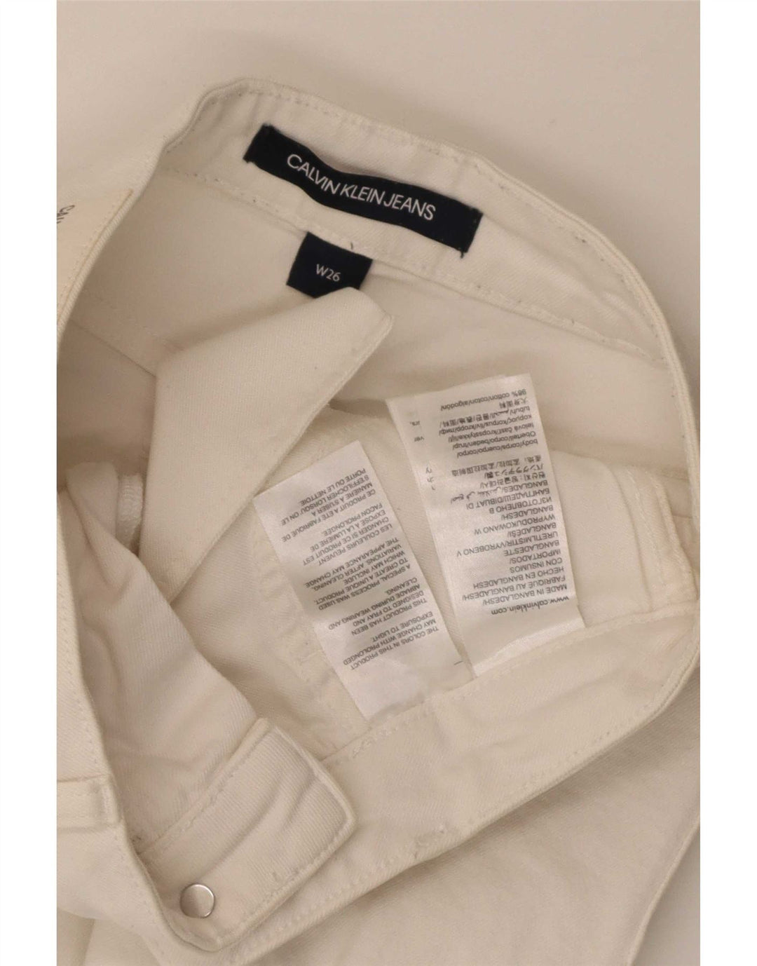 Minigonna grafica da donna Calvin Klein Jeans W26 piccola in cotone bianco