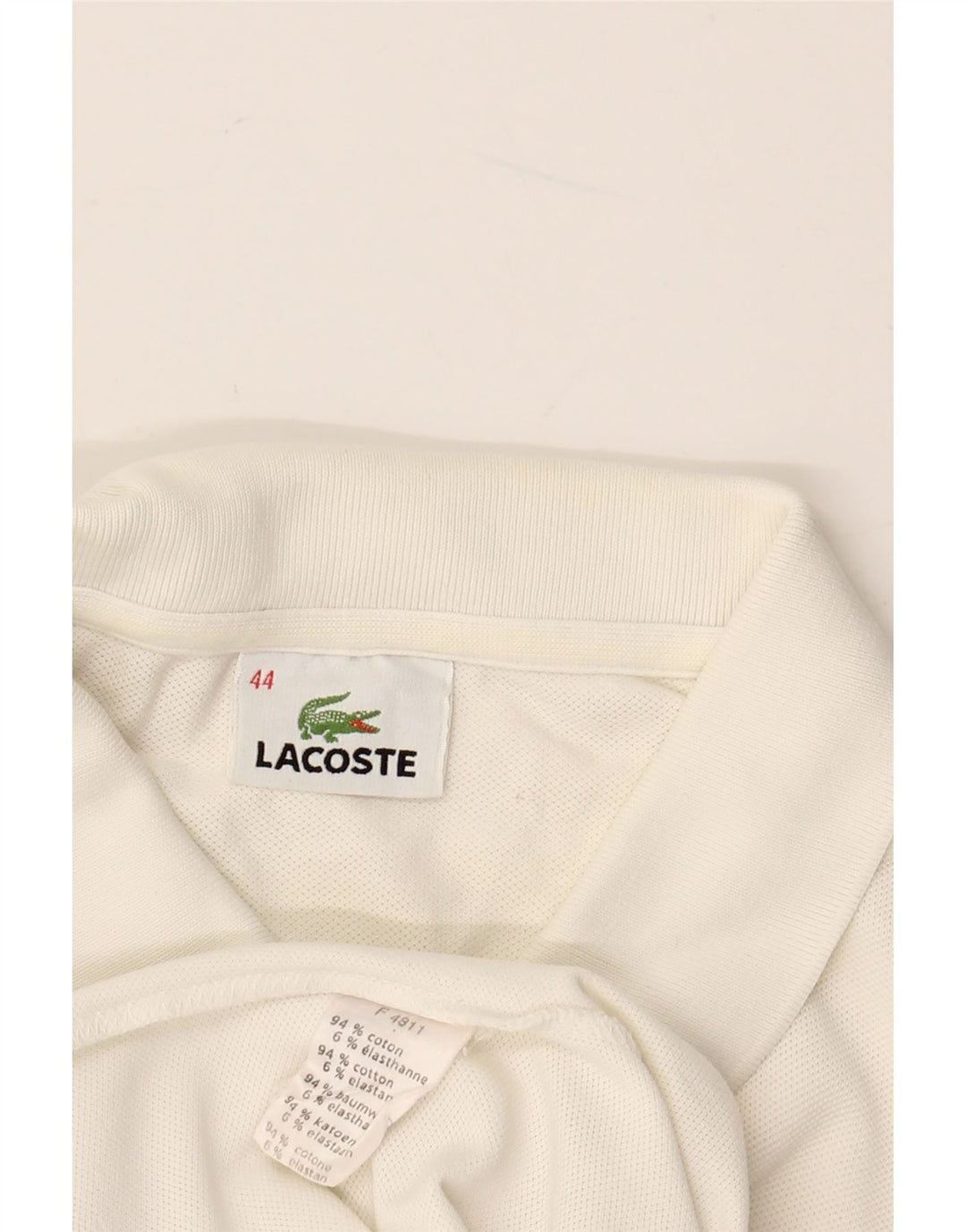 Polo da donna LACOSTE taglia 44 grande cotone bianco